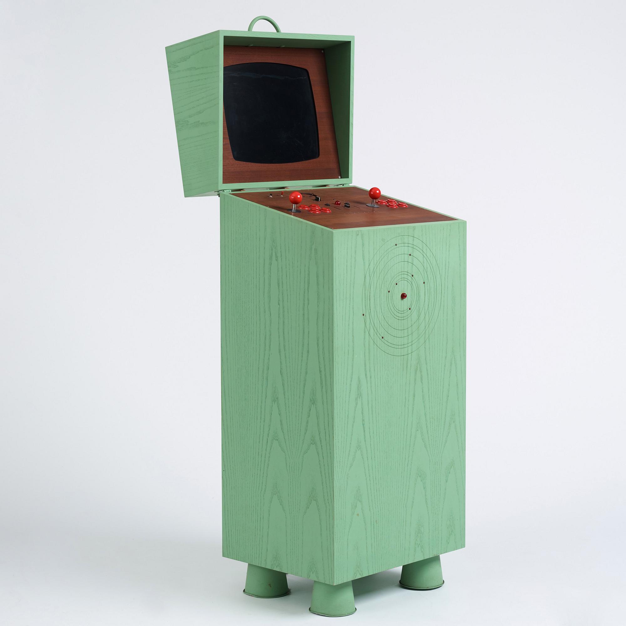Love Hultén, arkadspel, "Pixelkabinett 42", förlagan till upplagan av 50 ex, utförd i egen studio 2015.