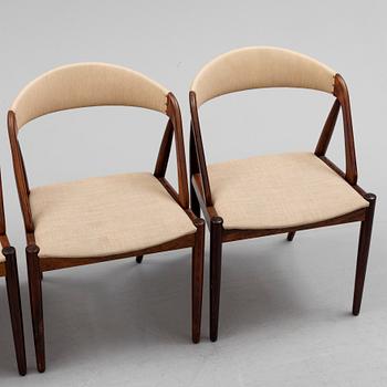 KAI KRISTIANSEN, four rosewood 'Pige' chairs from Denmark, 1960's.