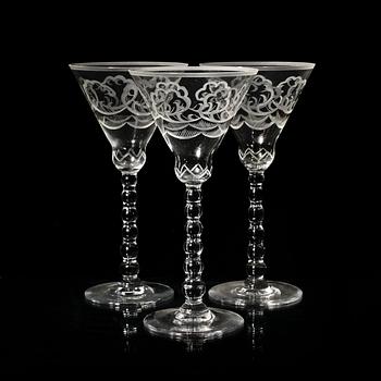 Simon Gate · GLAS, 12 st, "Molnet", Simon Gate, Orrefors.