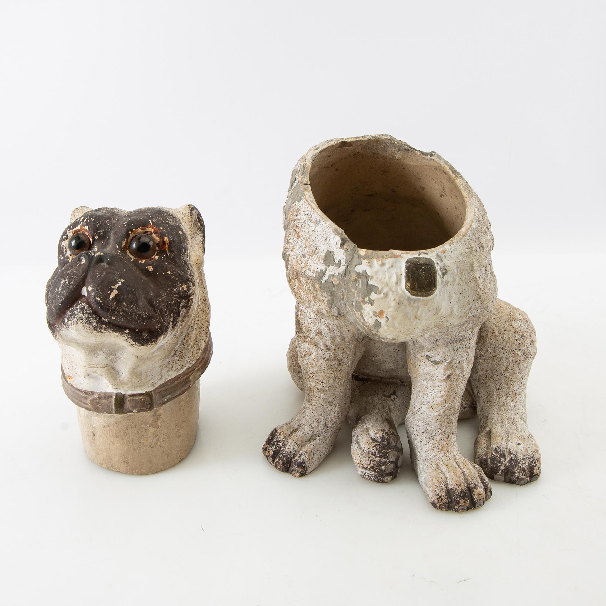 Figuriner 2 st omkring 1900 gips.