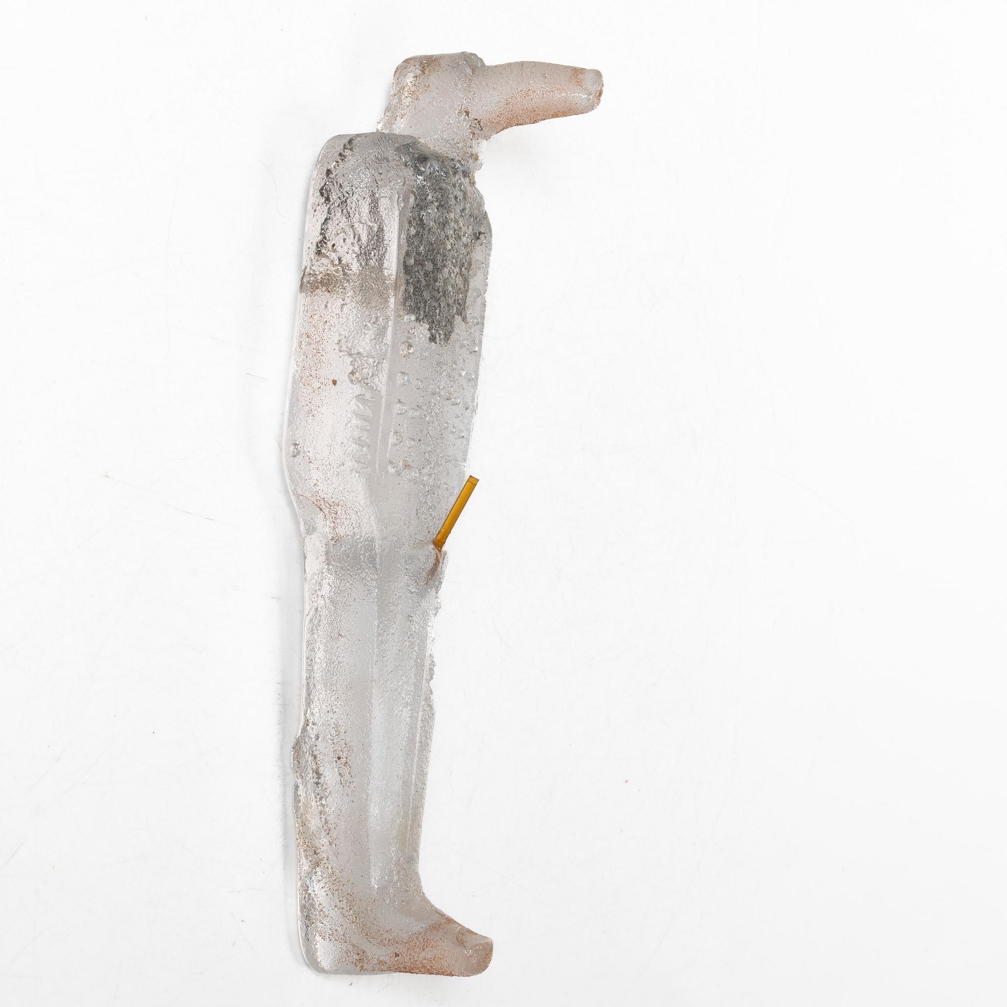 Bertil Vallien, unik väggskulptur, sandgjutet glas, "Idol".