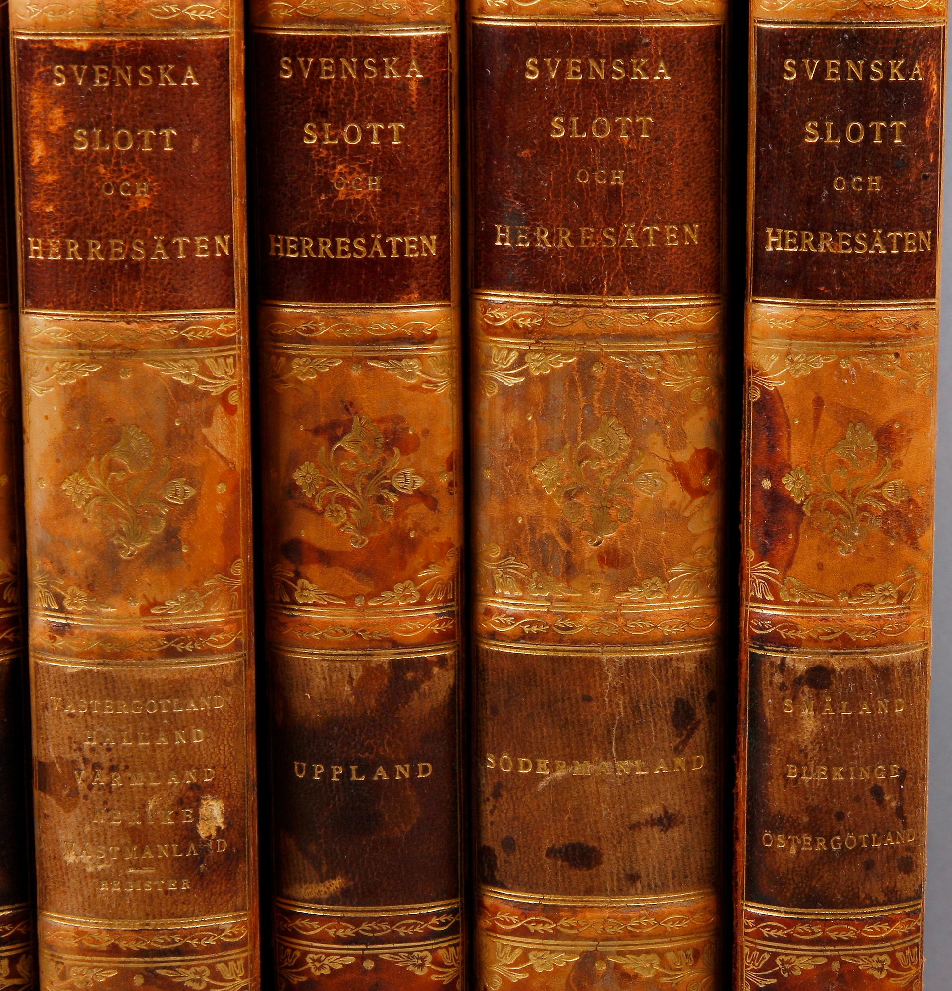 BÖCKER, 9 vol, "Svenska slott och herresäten vid 1900-talets början" resp "Ny följd", 1910- 1920-tal.