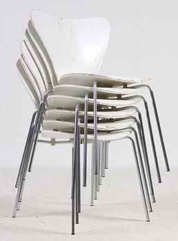 STOLAR, 6 st, "Sjuan" av Arne Jacobsen för Fritz Hansen, bl a 1971.