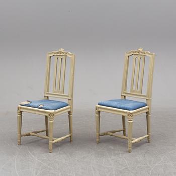 A apir of end of the 18th century chairs by Johan Lindgren, Stockholm.