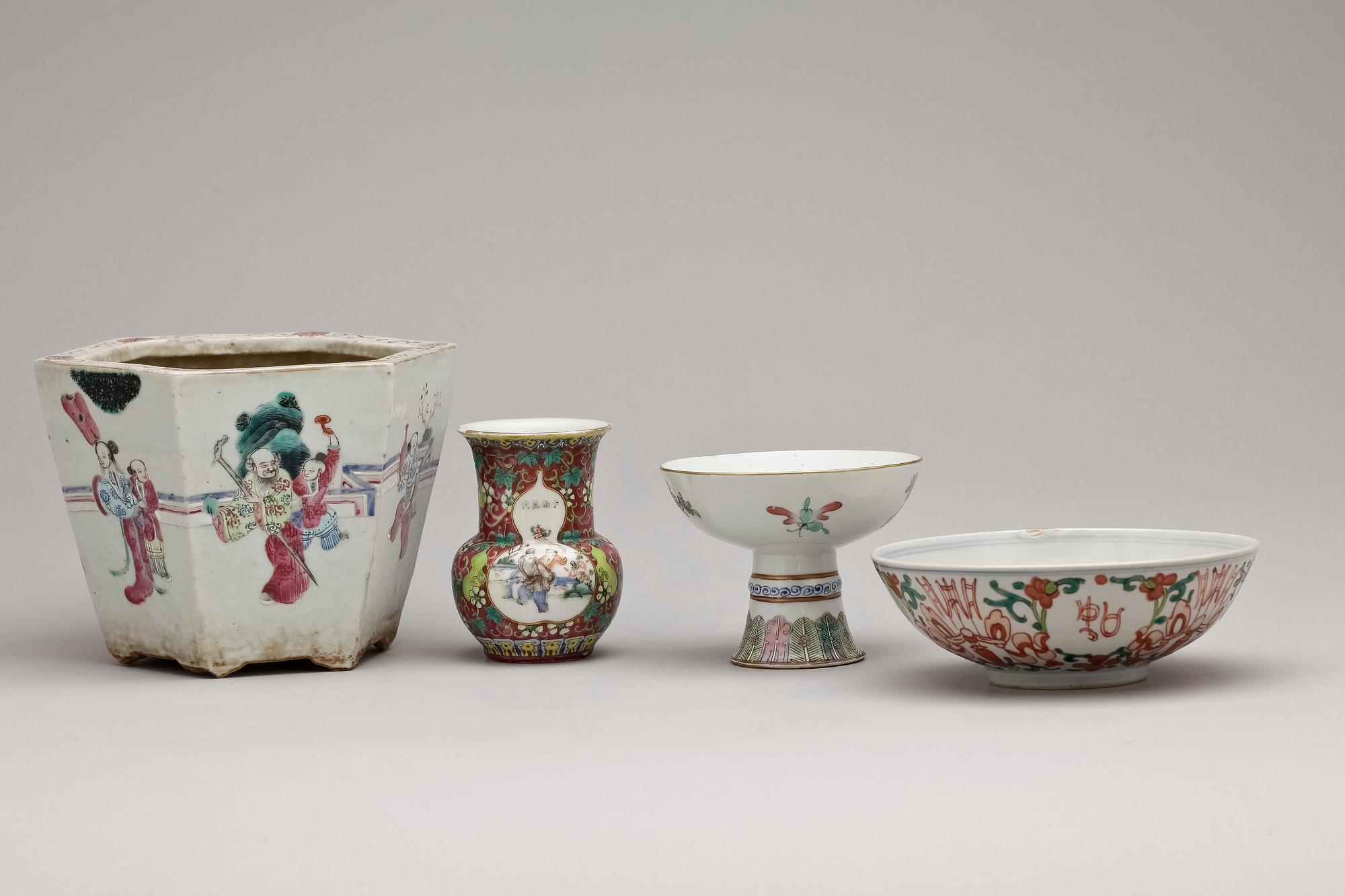 PARTI PORSLIN, 4 delar, Kina, bl a sannolikt 1800-tal.