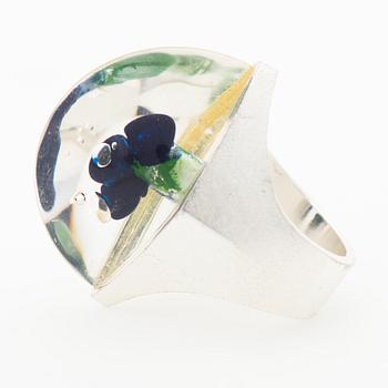 BJÖRN WECKSTRÖM, RING, "Waterworld", silver, akryl. Lapponia 2002.