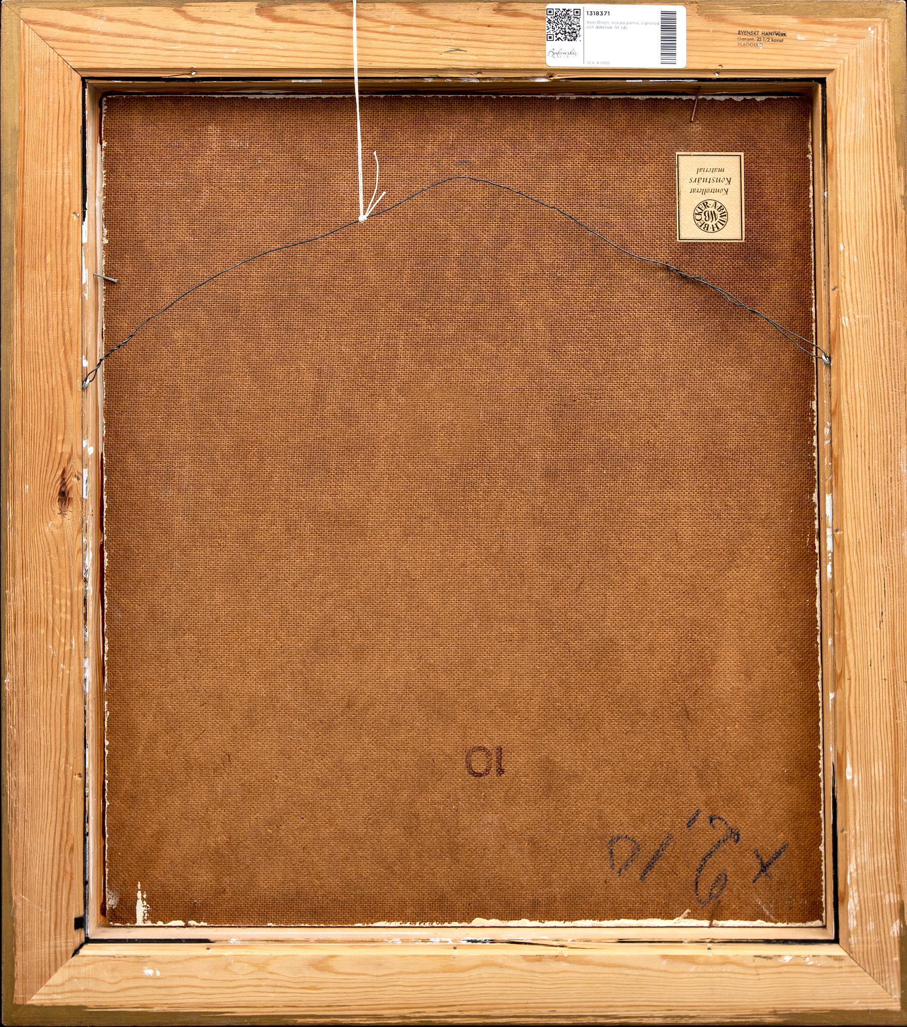 Axel Olson, a signed and dated oil on board.