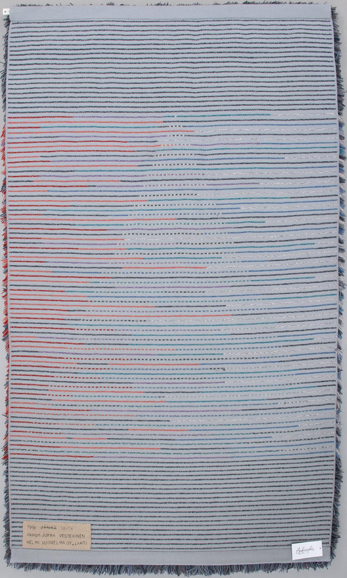 JUKKA VESTERINEN, rya, modell för Helmi Vuorelma Oy, Lahtis. Ca 183x107 cm.