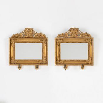 A pair of mirror sconces, First half of the 19th Century.