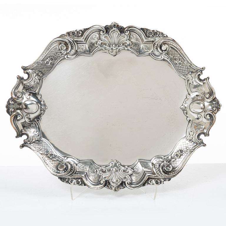 An italian silver tray, 1934-1944.