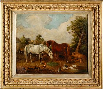 JOHN FREDERICK HERRING, SR, tillskriven, olja på duk, uppfodrad, signerad.