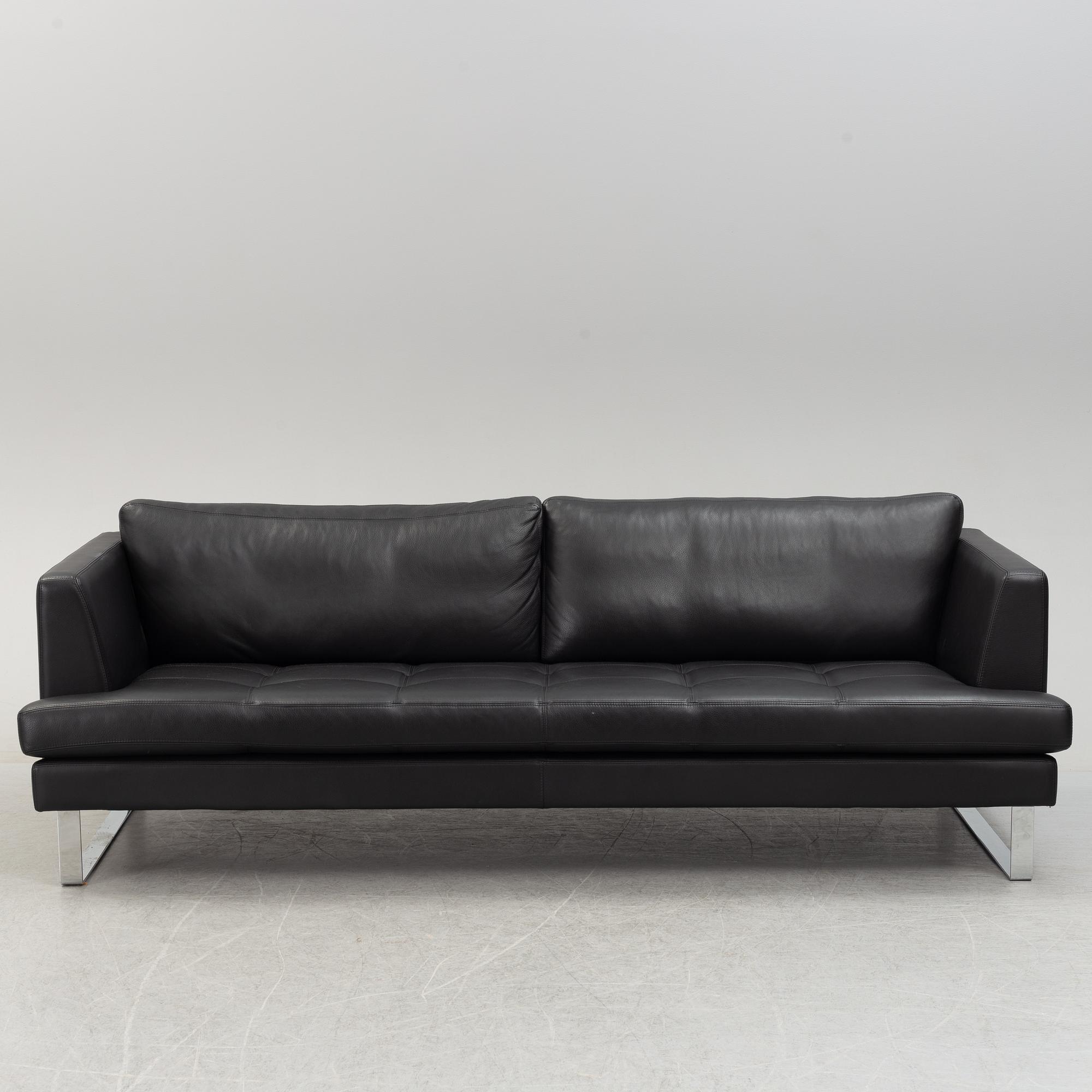 A 21th century leather 'Scala' sofa by  Kim Nordentoft from Nielaus Møbler, , Denmark.