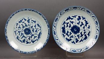 FAT, 2 st. Porslin, Kina, 1800-tal.