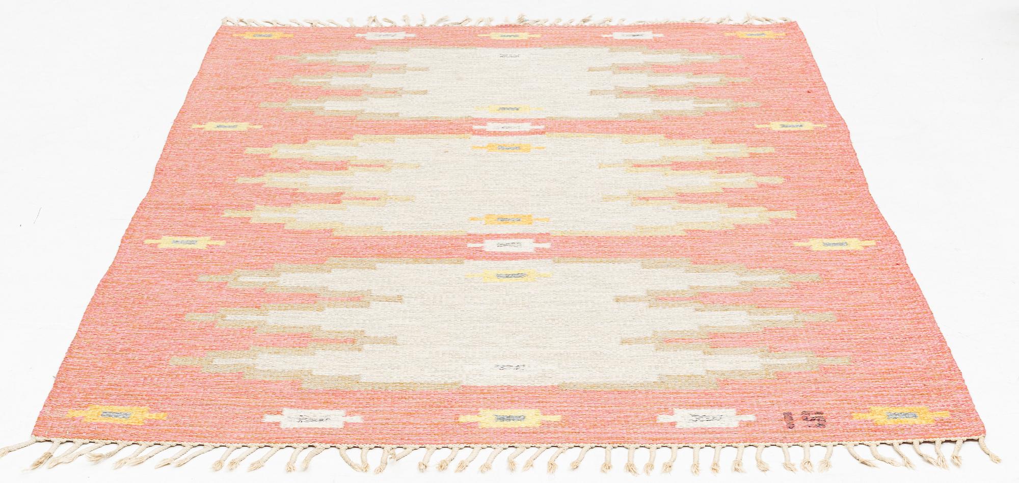 Ingegerd Silow, matta, rölakan, signerad IS, ca 235 x 162 cm.