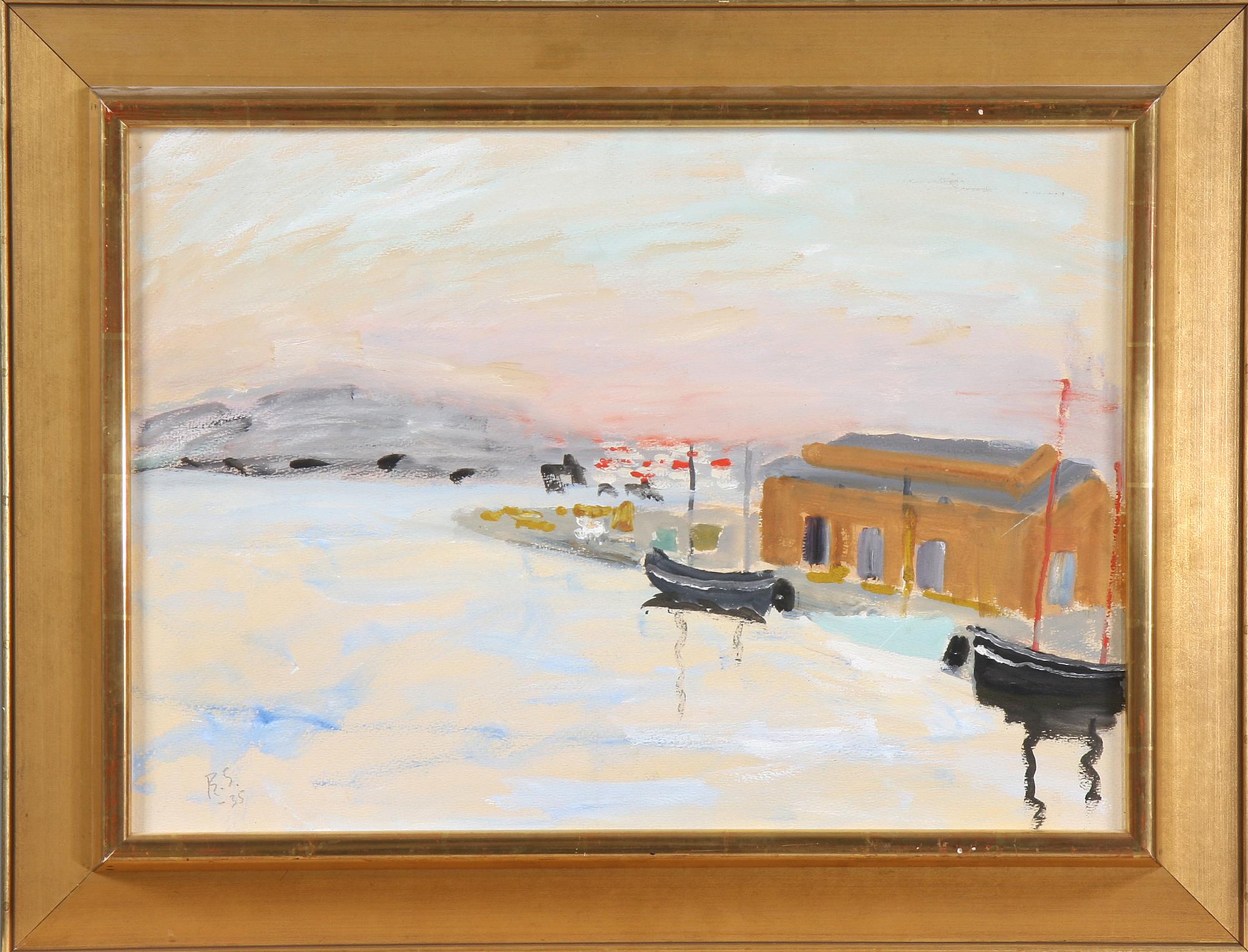 RAGNAR SANDBERG, blandteknik på pannå, monogramsign o dat "-35".