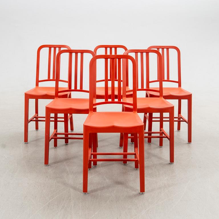 Chairs, 6 pcs, "111 Navy Chair", Emeco & Coca-Cola. USA 21st century.