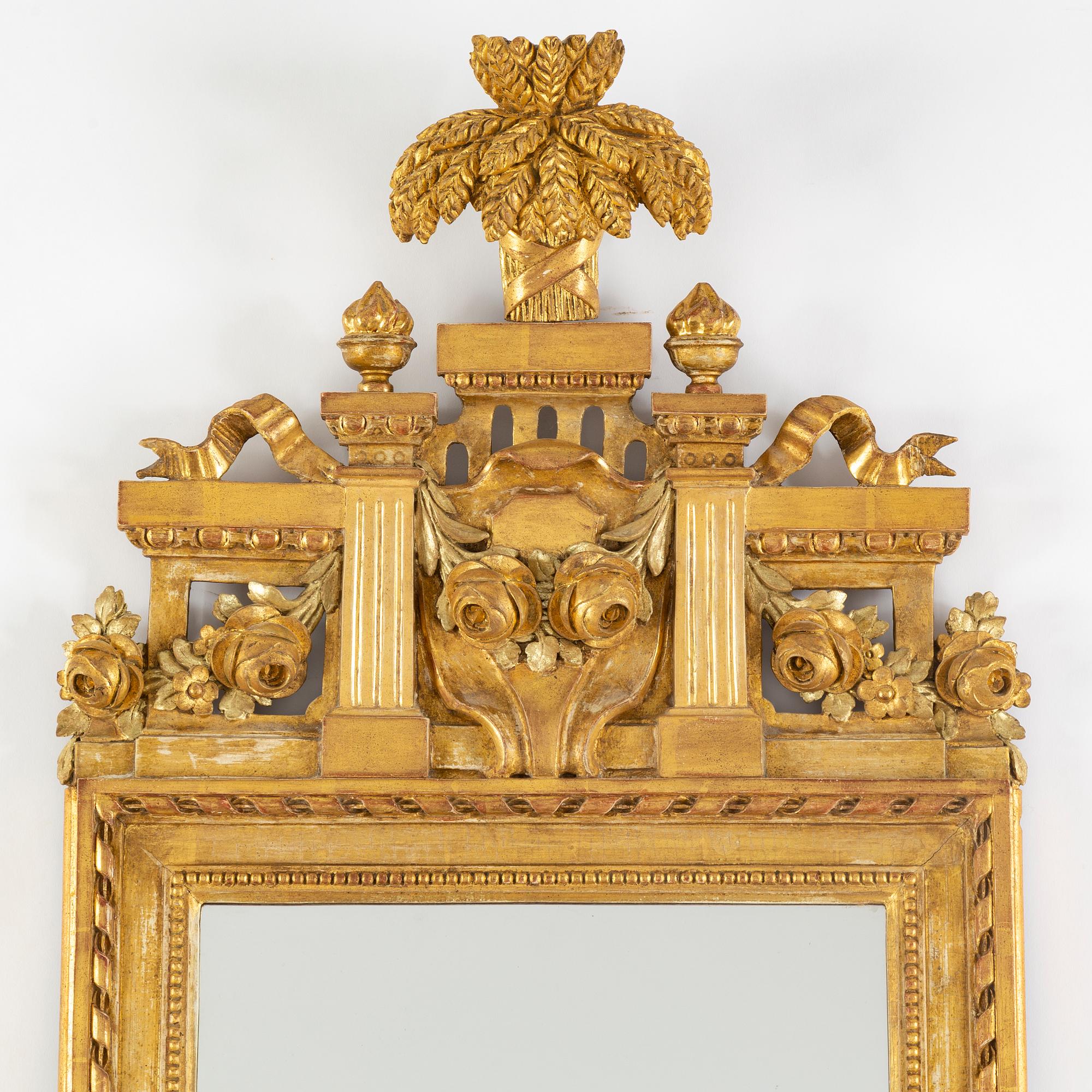 SPEGEL, gustaviansk, 1700-talets slut, med Göteborgs hallstämpel.