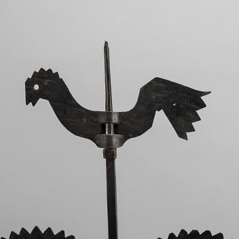 KANDELABRAR , 2 st  smide, "Tuppljusstake" Design Gustaf Ancarkrona, Käck & Hedbys, Leksand.