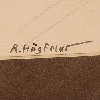 ROBERT HÖGFELDT, lavering, signerad.