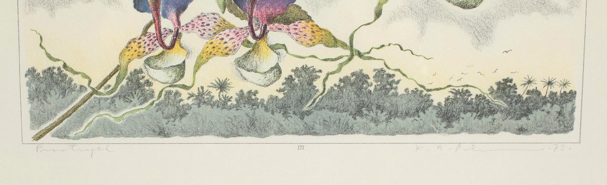 KARL AXEL PEHRSON, 2st,  färglitografier, signerade, numrerad H.C XXVI/XXXV samt provtryck. Daterade -73/74.