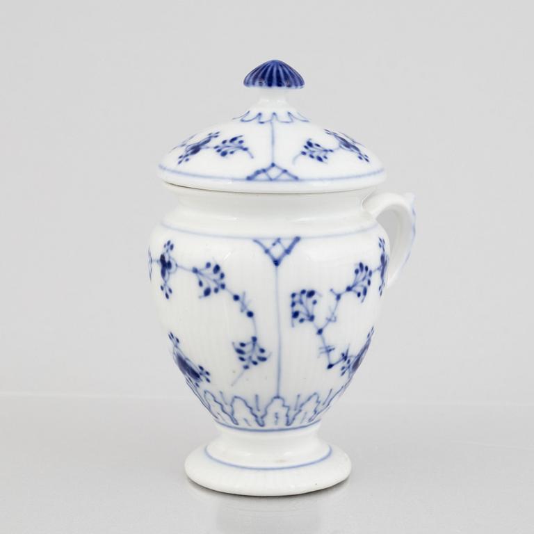 A 'Blue Fluted Plain' porcelain mustard pot, Royal Copenhagen, model '138', 20th century.