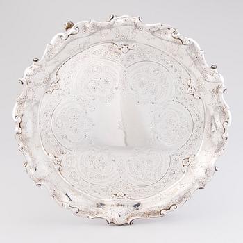 WALTER AND JOHN BARNARD, A Late Victorian sterling silver footed tray, mark of Walter and John II Barnard, London 1884.