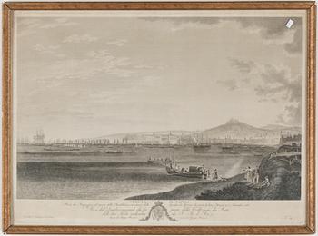 KOPPARSTICK, 3 st, efter Hackert, 1800-tal.