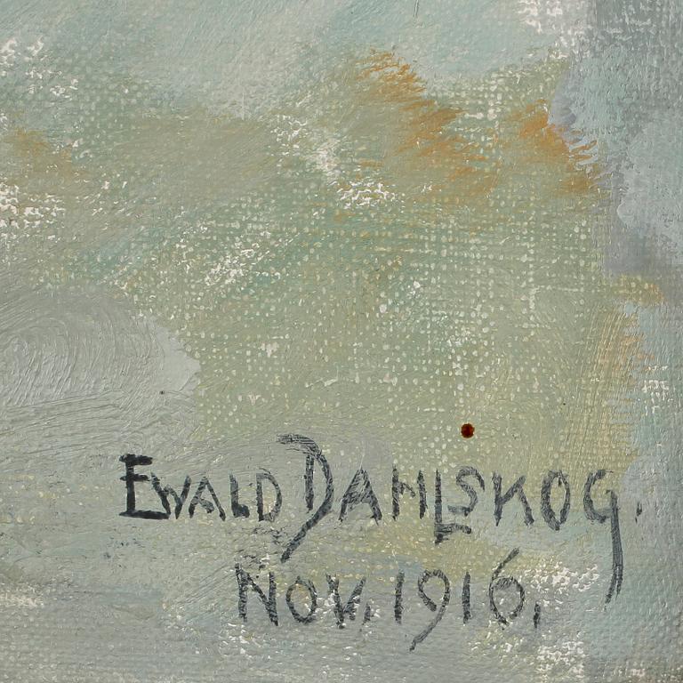 EWALD DAHLSKOG, oljemålning på duk. Signerad och a tergo daterad Djurholm 1916.