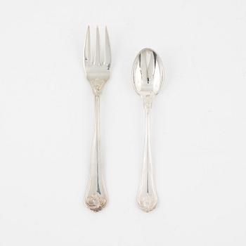 A Silver Cutlery, model Sachsisk, Cohr, second half of the 20th century (23 pieces).
