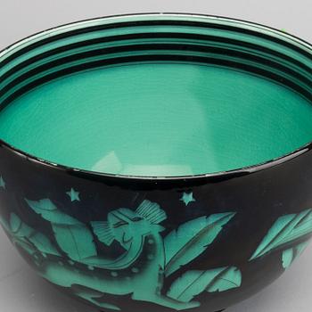 ILSE CLAESSON, "Serie V", bålskål, flintgods. Rörstrand 1930-tal.