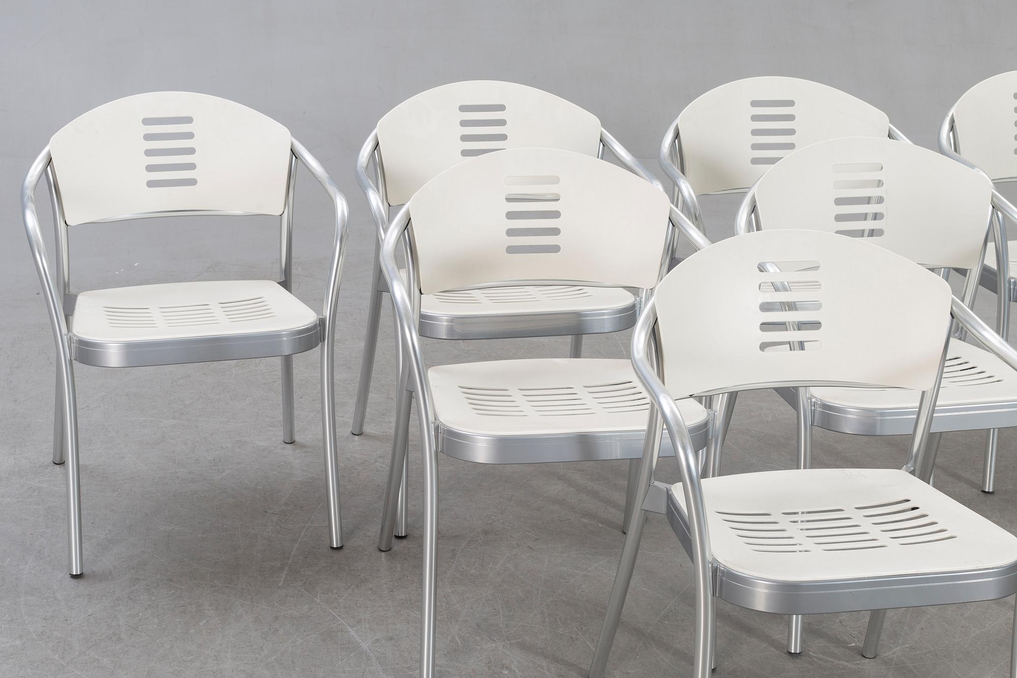 Vico Magistretti, chairs 6 pcs Kartell, Mauna kea alter part of the 20th century.