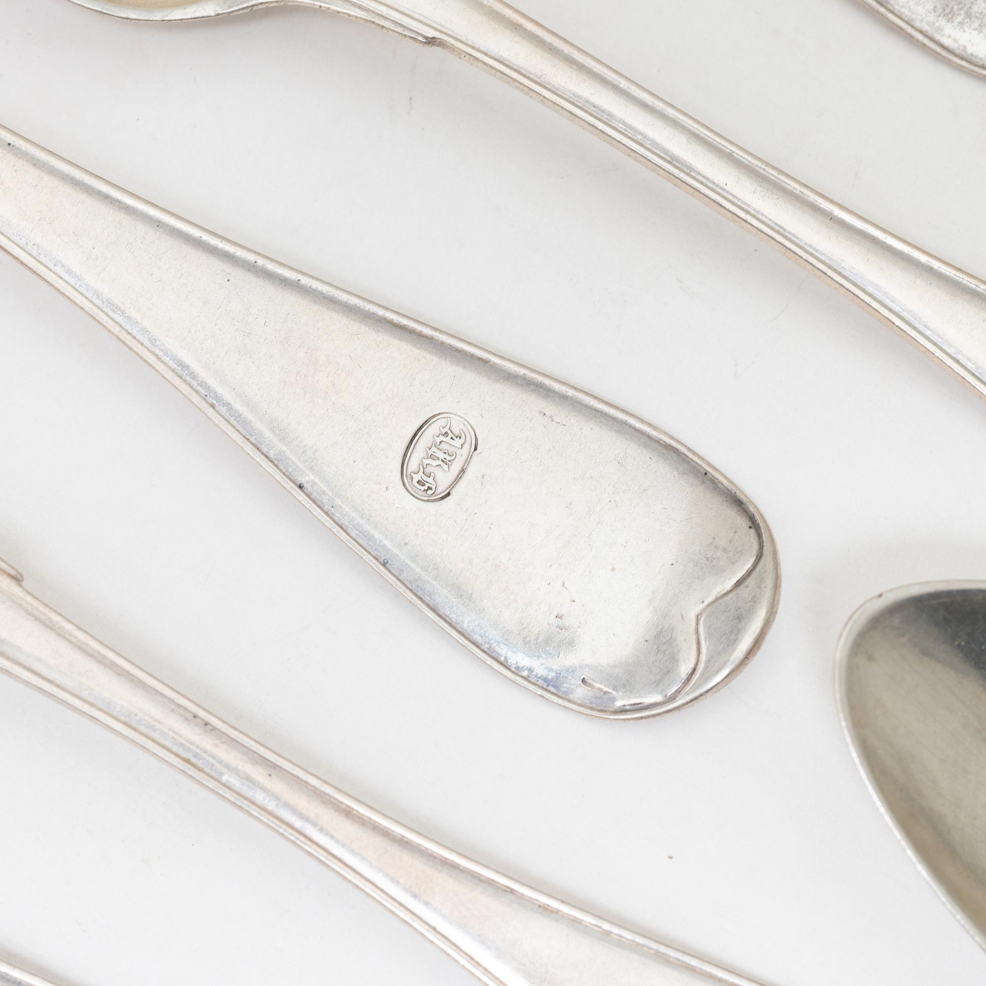 Skedar, 16 st, silver, Sverige, 1700-1800-tal.