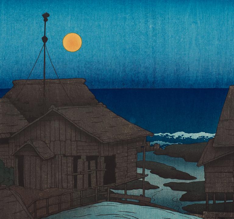 KAWASE HASUI (1883-1957), colour woodblock print. Japan, "Souvenirs of Travel I".