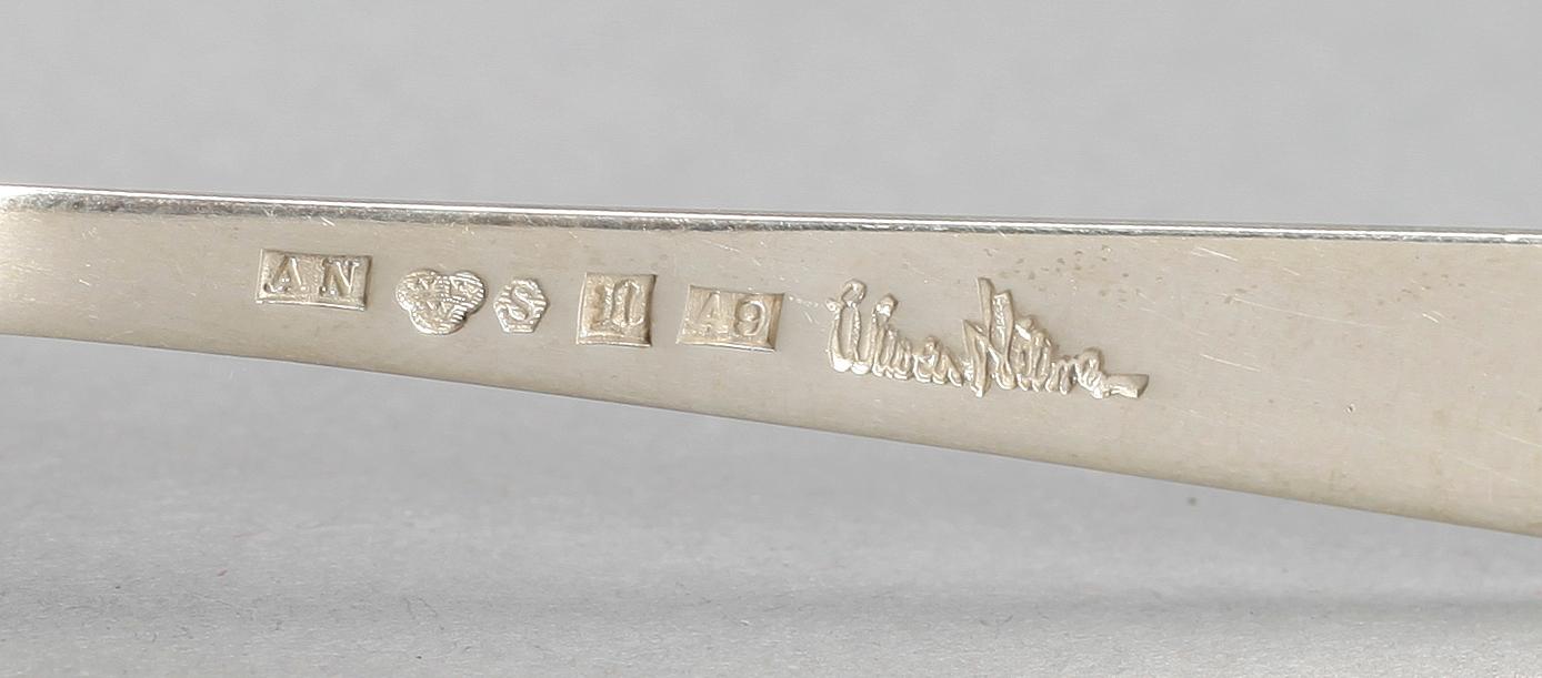 MOCCASKEDAR, 6 st, silver, Wiwen Nilsson, Lund 1951. Total vikt ca 40 gram.