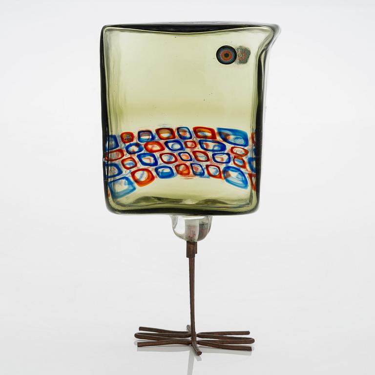 Alessandro Pianon, "Pulcino", skulptur, glas, Vistosi, Murano, Italien 1960-tal.