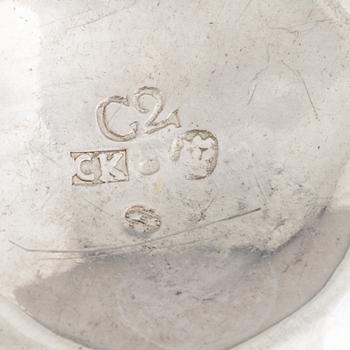 Carl Kåhre, tumlare, silver, Halmstad 1785.