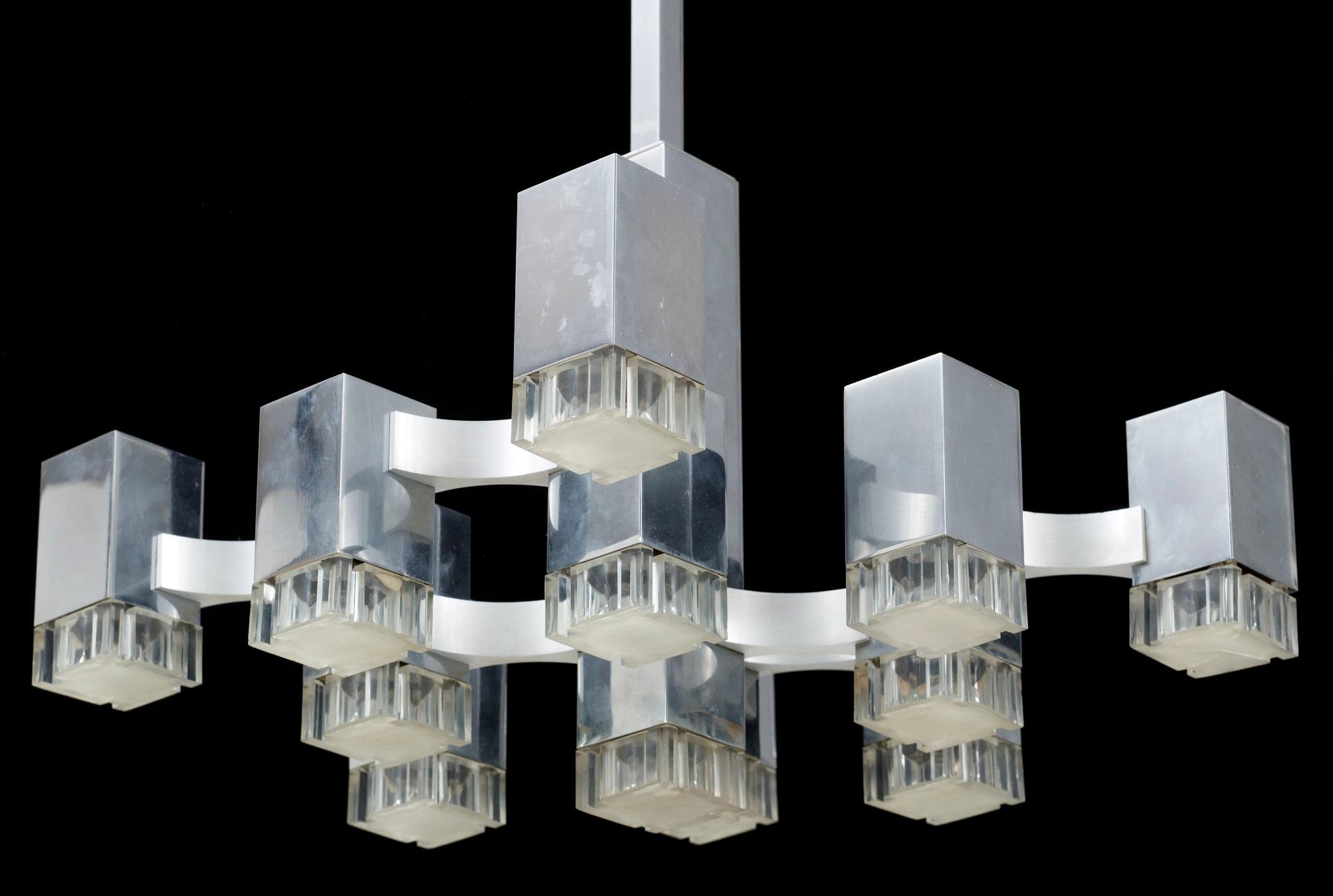 TAKLAMPA, "Cubic", Gaetano Sciolari, Italien, omkr 1960. H 80.
