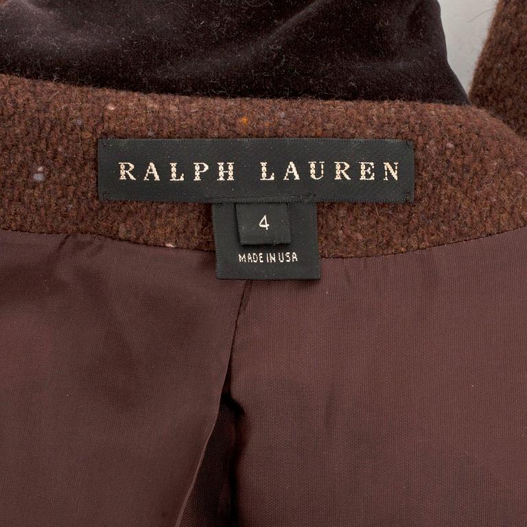 RALPH LAUREN, a brown wool- and cashmere blend jacket, size US 4.