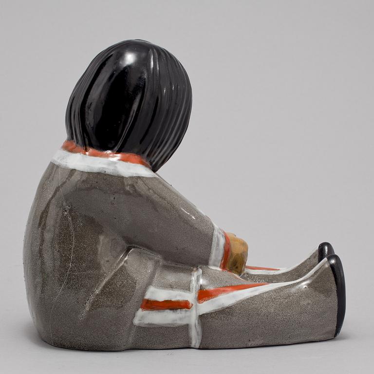 SKULPTURER, 2 st, lergods, Vicke Lindstrand, Ekeby, 1900-talets andra hälft.
