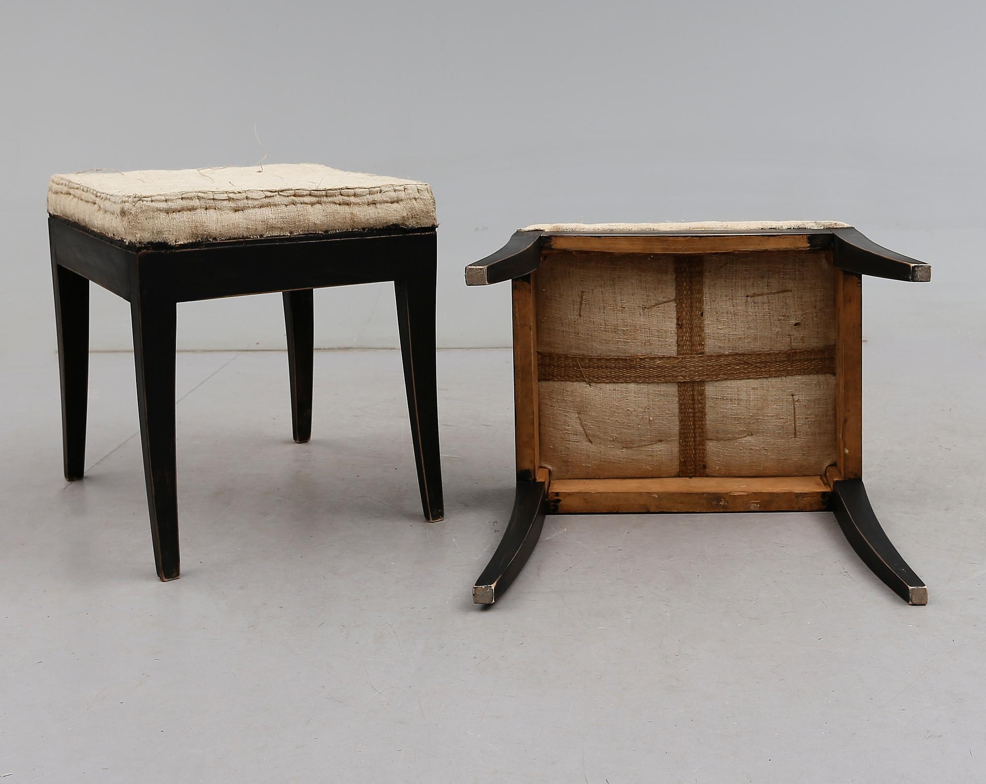 TABURETTER, 4 st, 1800-talets mitt.