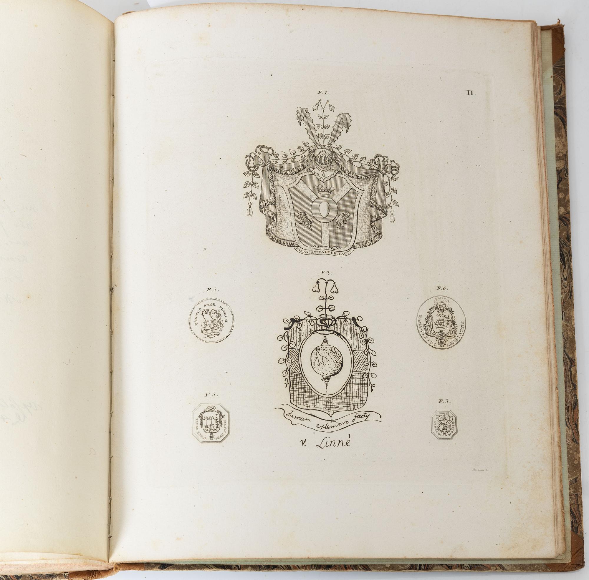 Samling äldre böcker, 8 st, mestadels om Drottningholm, 1700-1800-tal.