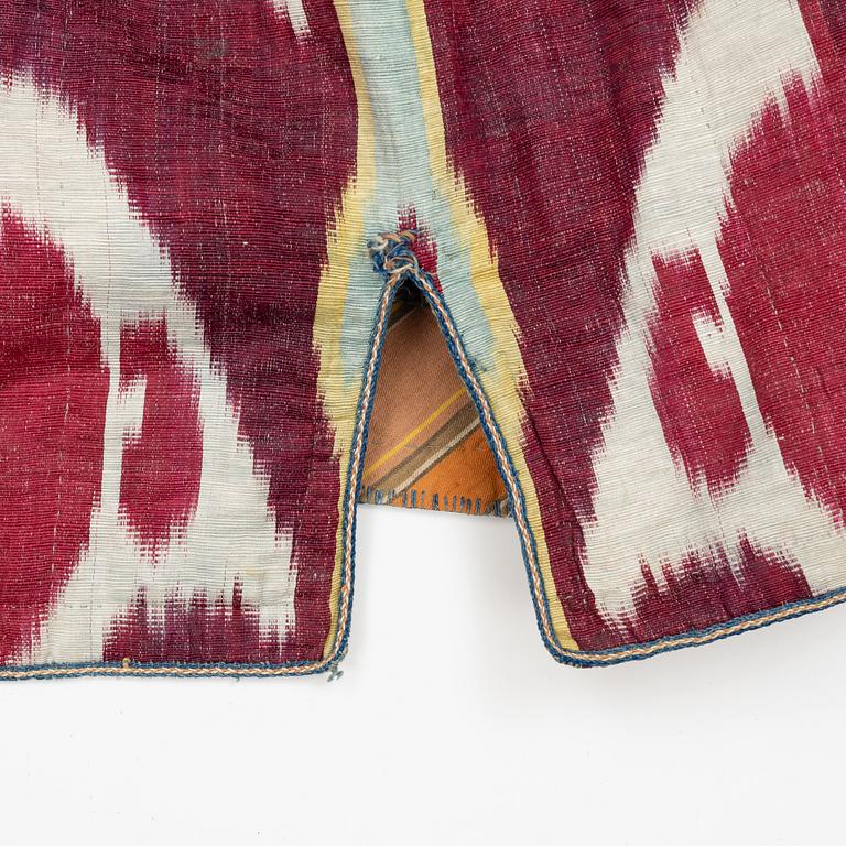 A woman’s Chapan, silk and cotton Ikat, Central Asia, 1880s.