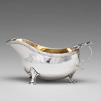 A Swedish 18th century parcel-gilt silver cream jug, Stockholm 1776, no makers mark.