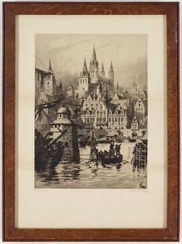 AXEL HERMAN HÄGG, Etching, 1891, signed.