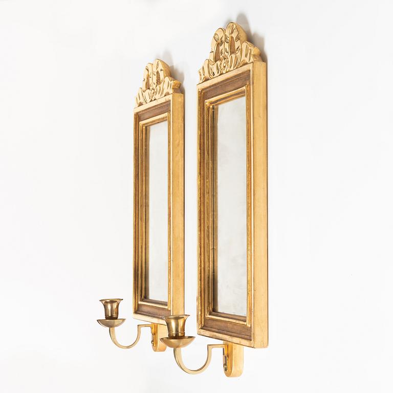 Mirror sconces, a pair, Gustavian style, 2000.