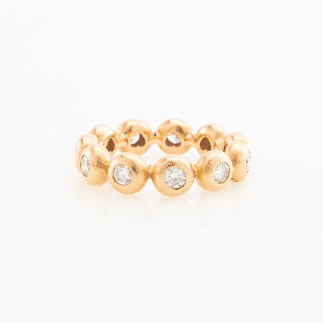 Ole Lynggaard, Ring "Bubble/Bubbles" 18K rose gold with round brilliant-cut diamonds, design by Charlotte Lynggaard.