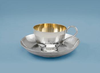467. A COFFEE CUP,  silver. Christian Hammer Stockholm 1856. Worn gilding. Weight 216 g.