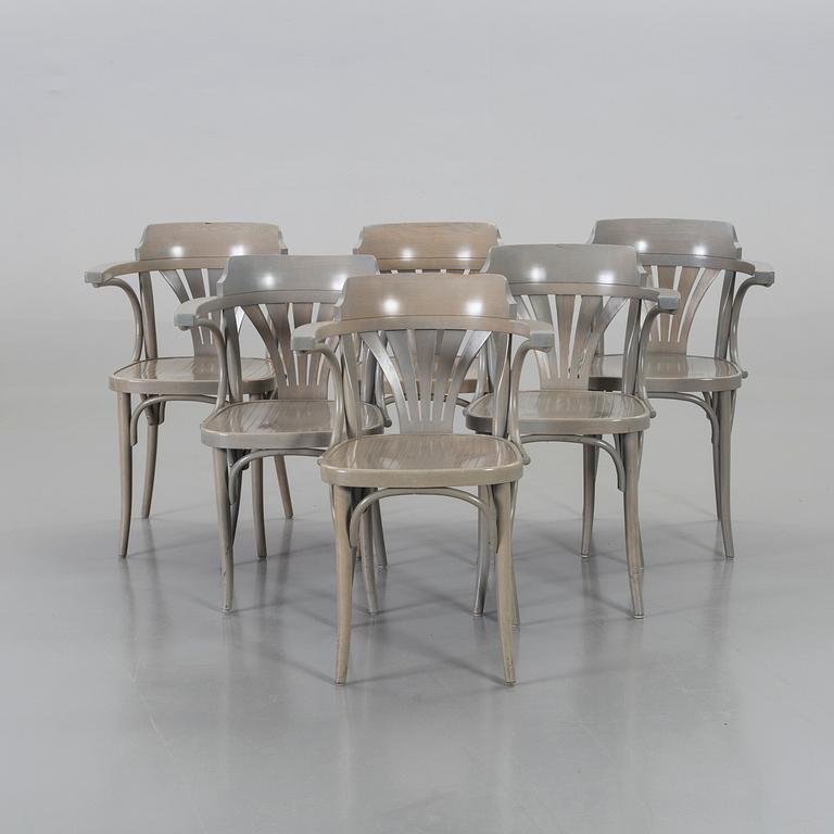 A SET OF 6 ARMCHAIRS, end of 20th century.