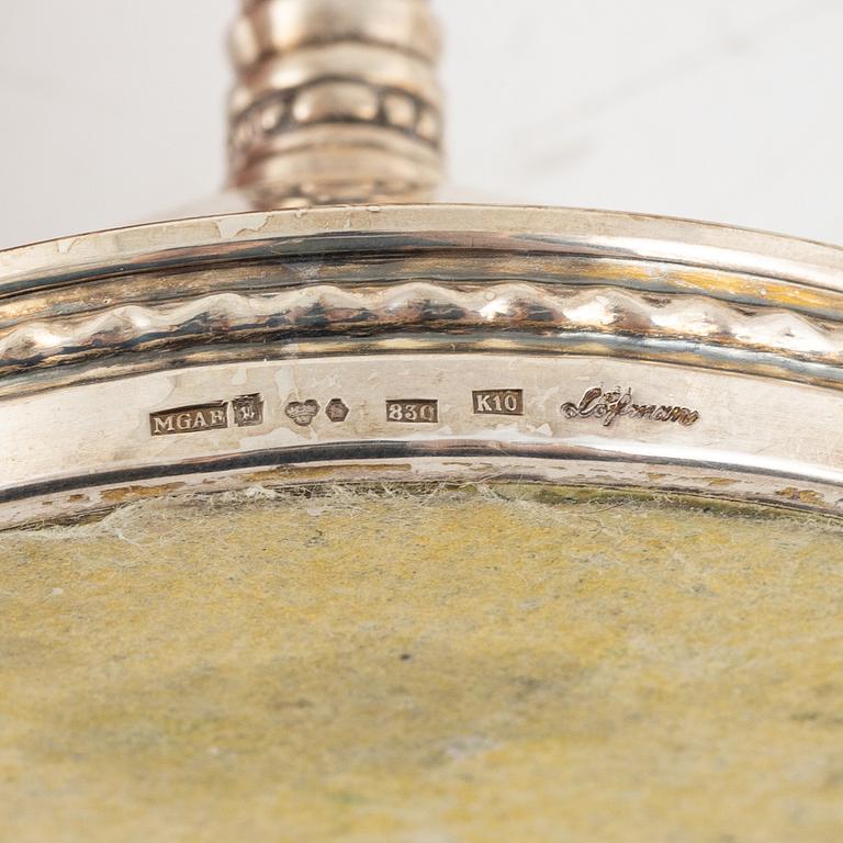Ljusstakar, 2 par, silver, bl.a. Eric Löfman, Lidköping 1984.