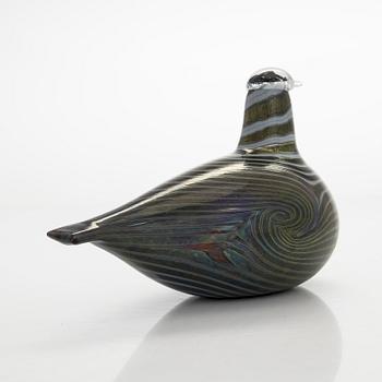 Oiva Toikka, a glass bird signed O. Toikka Nuutajärvi.